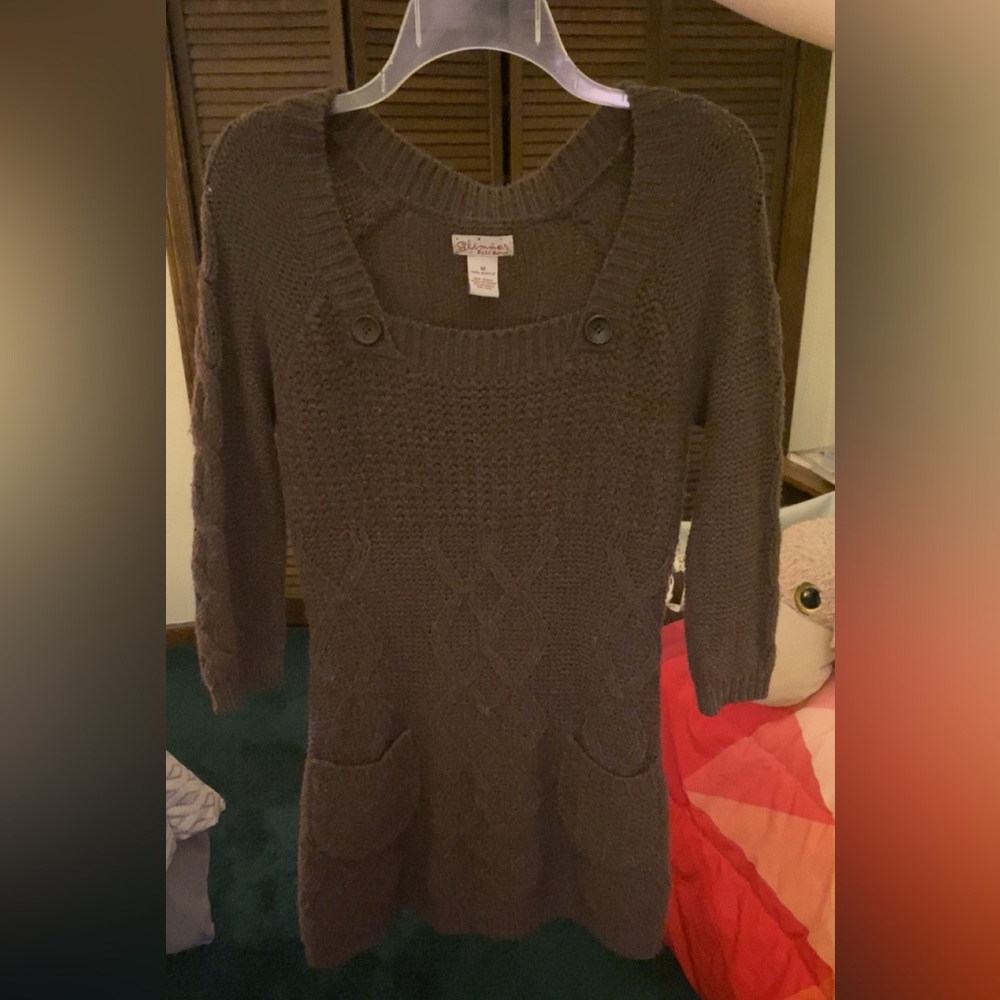 Glimmer Brown Sweater Dress